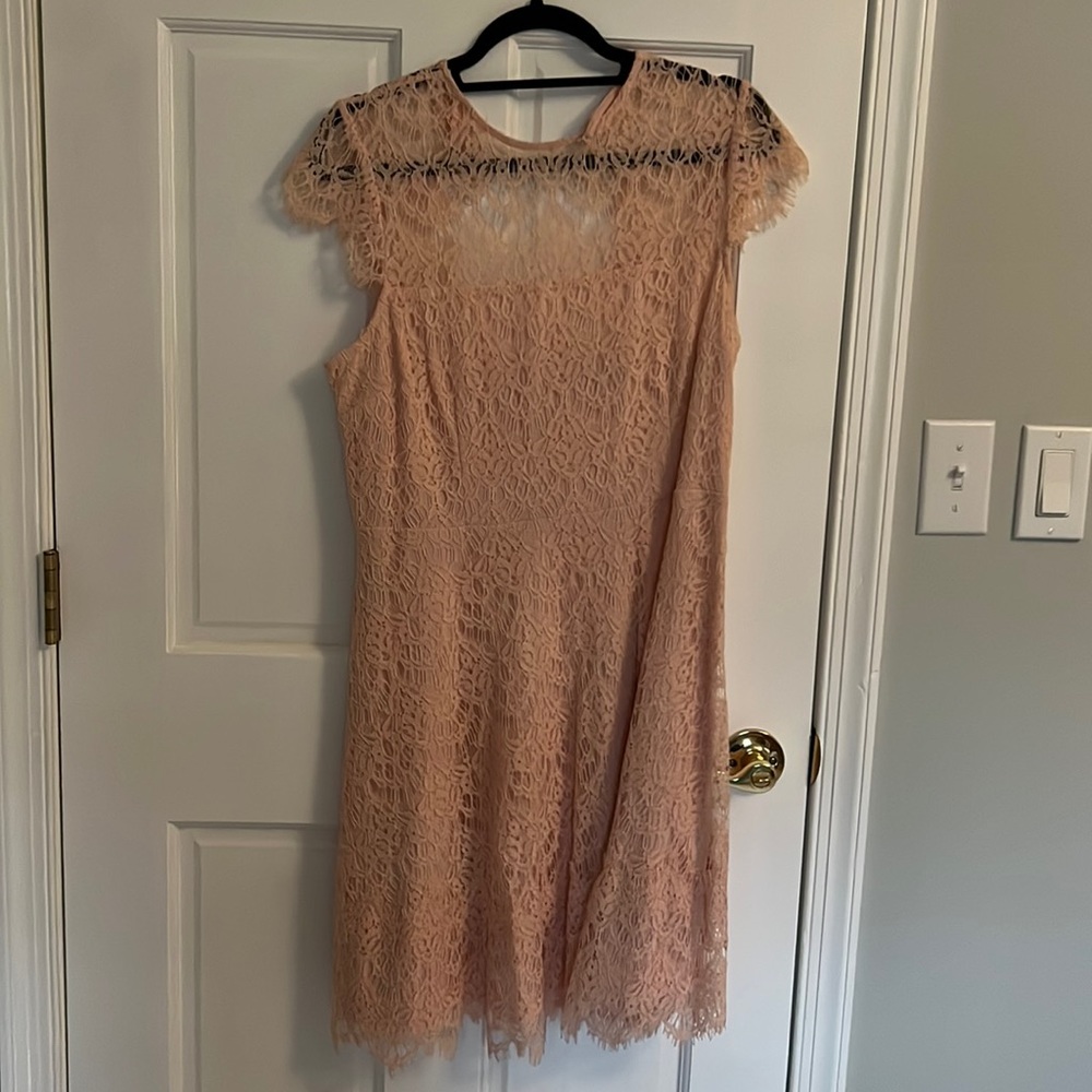 Light pink lace cocktail dress